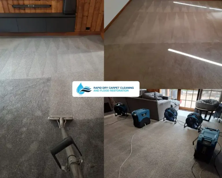 Before and after carpet cleaning in Geelong home - complete red wine stain removal | Rapid Dry