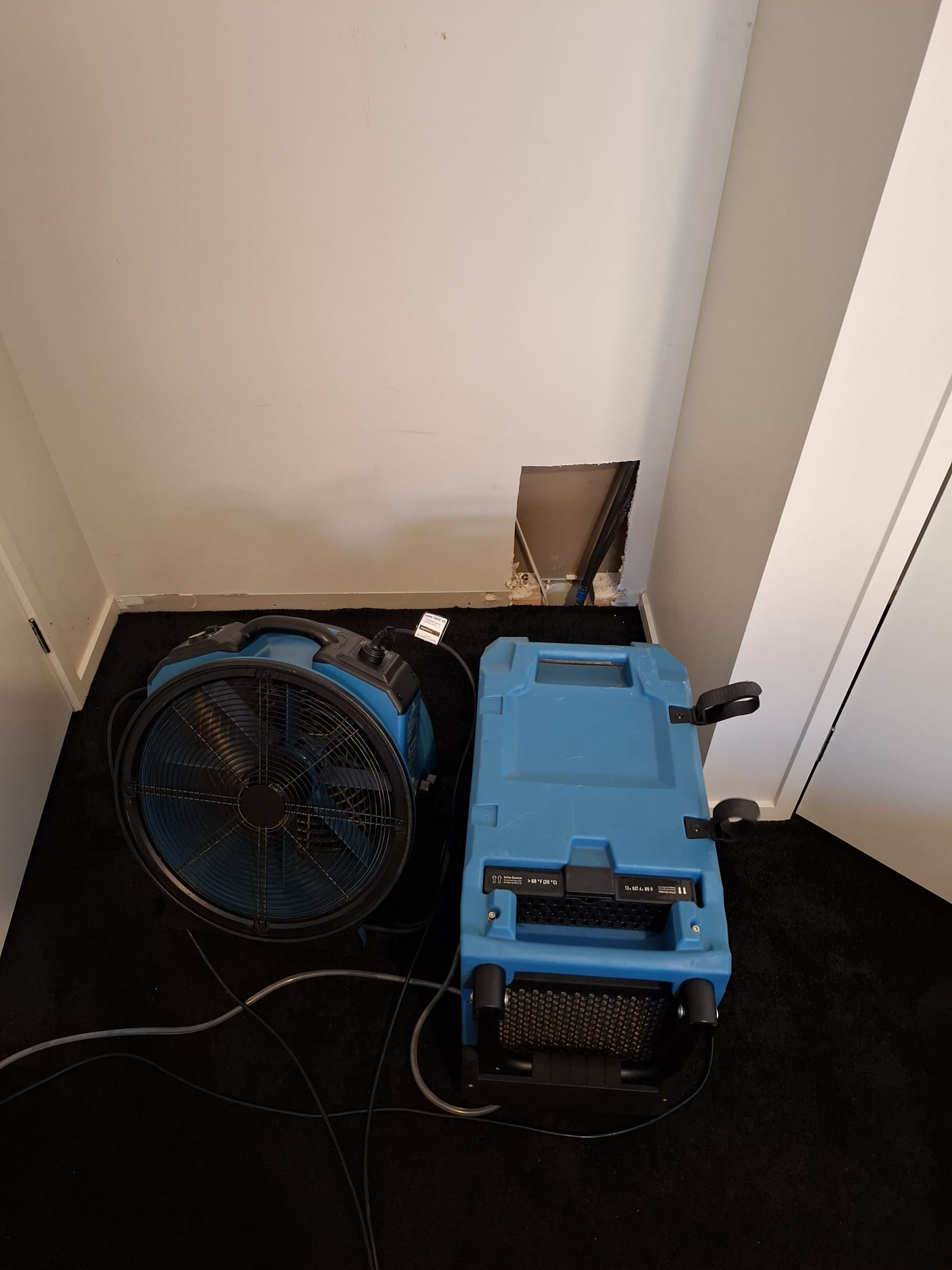 Professional drying equipment used for water damage restoration in Geelong